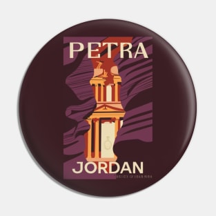 A Vintage Travel Art of Petra - Jordan Pin