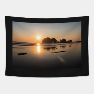 Sunset at First Beach Tapestry