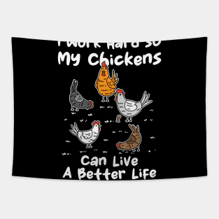 Chicken Farmer, Funny Chicken, Crazy Chicken Lady Tapestry