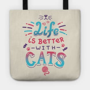 Life is Better with Cats // Kitten, Kawaii, Feline Tote