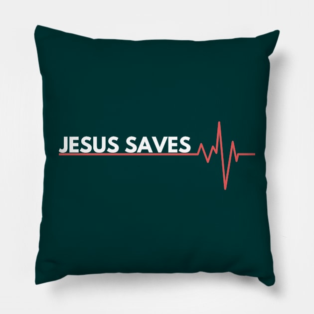 Jesus Saves Pillow by Happy - Design