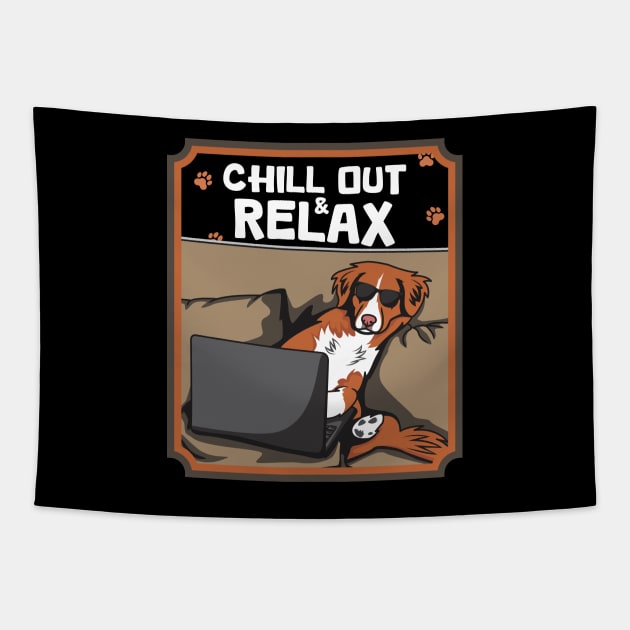 Chilling Toller Watching Movies Tapestry by welovetollers