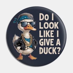 A hilarious and vibrant vintage-inspired illustration of an adorable a fashionable hipster duck Pin