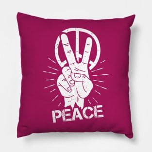 Peace Hand Fingers Pillow