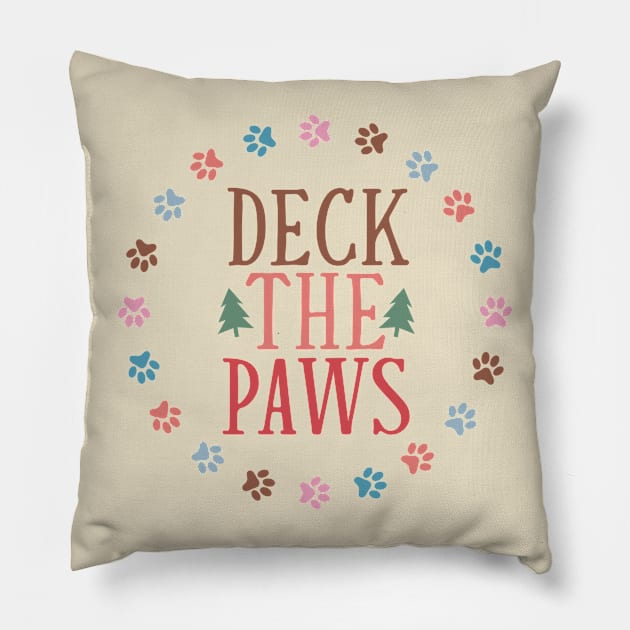 Deck The Paws - Merry Dogmas Pillow by Pop Cult Store