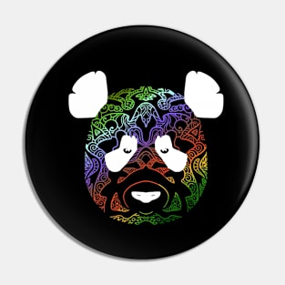 colorful panda face (version 1) Pin
