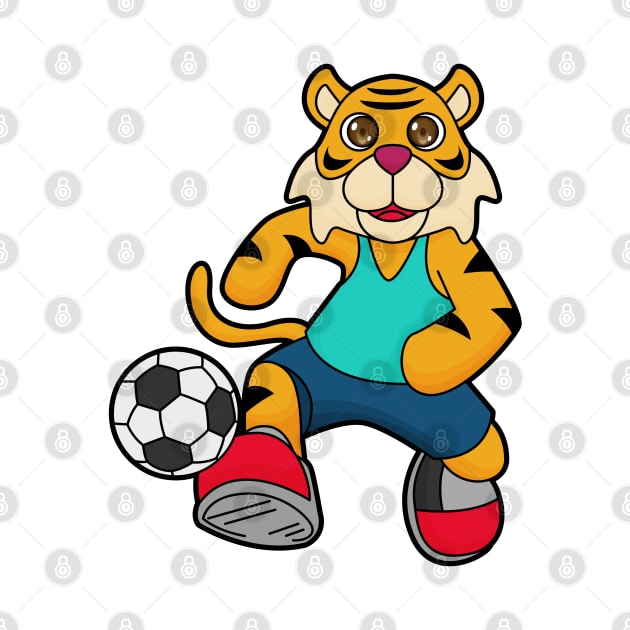 Tiger as Soccer player with Soccer ball by Markus Schnabel