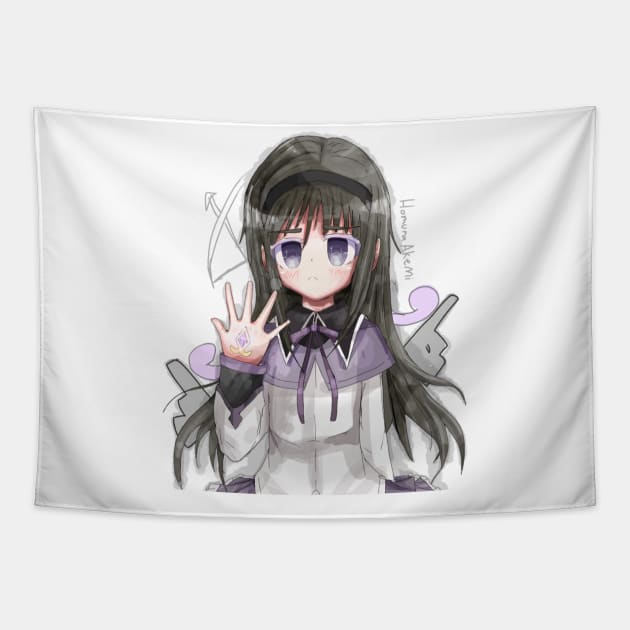 Madoka Magica Homura akemi art by Kībo-Kībo Tapestry by Kibo-Kibo