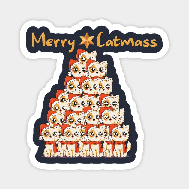 Merry Catmas Magnet by DMarts