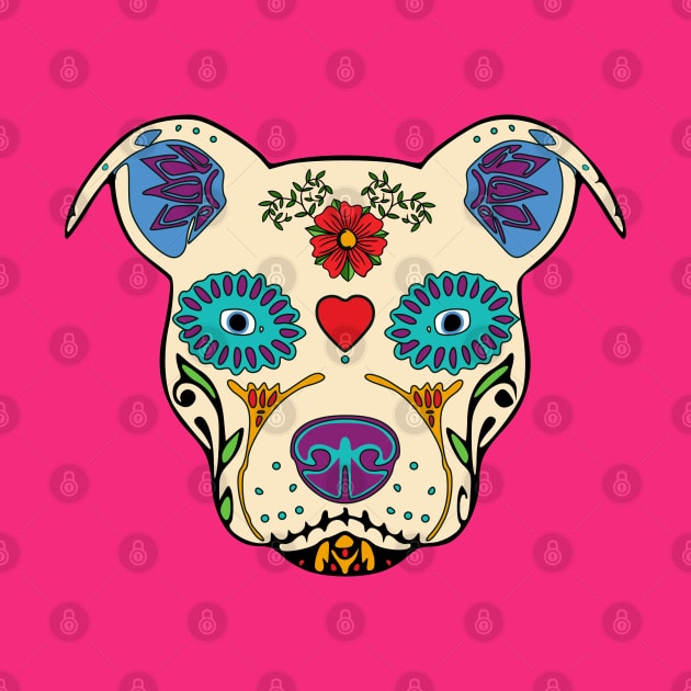 Pit Bull Sugar Skull by CreativePhil