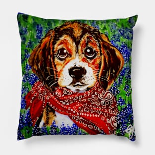 Beagle Basset Hound Dog Dogs Puppy Flowers Mountain Western Cowboy Flowers Pillow