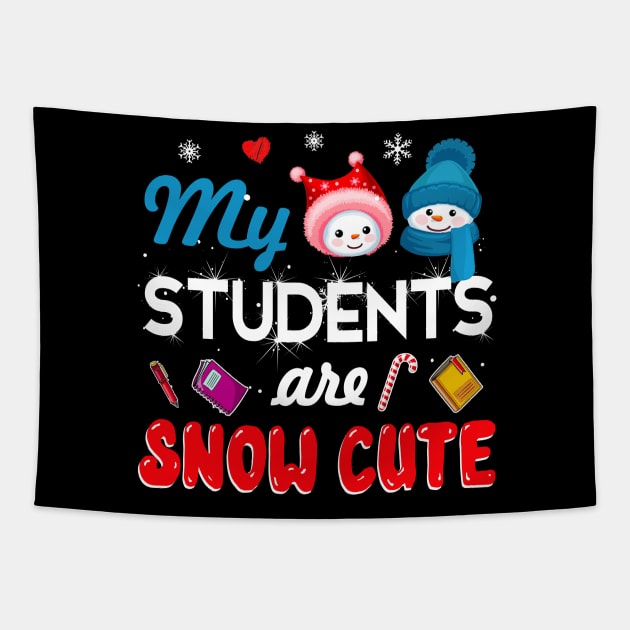 My Students Are Snow Cute Christmas Tapestry by Dunnhlpp