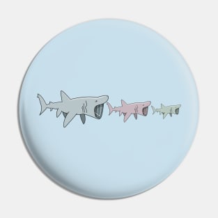 Basking Shark Family - cute cartoon Pin