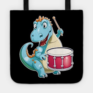 Dinosaur Playing Drums Tote