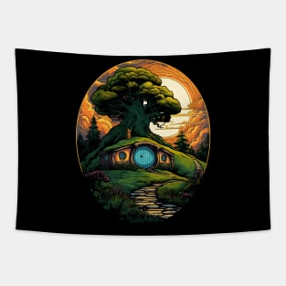 Round Door - Fantasy Retreat - Sunset - Fantasy Tapestry