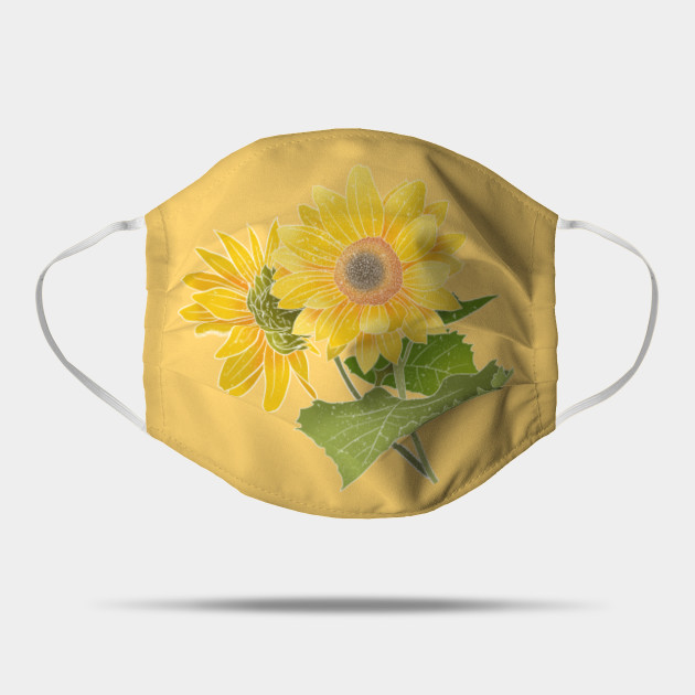 Summer Sunflowers Aesthetic Drawing Sunflowers Aesthetic Drawing Mask Teepublic Uk