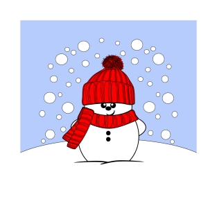 Cheeky Christmas Snowman with a Red Hat T-Shirt