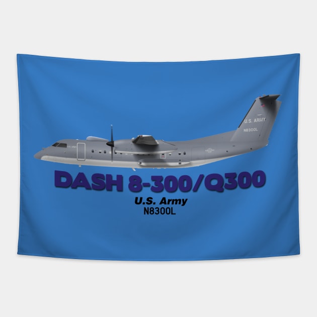 DeHavilland Canada Dash 8-300/Q300 - U,S, Army Tapestry by TheArtofFlying