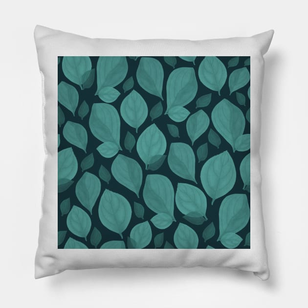 Basil Leaf Pattern Pillow by OneLook