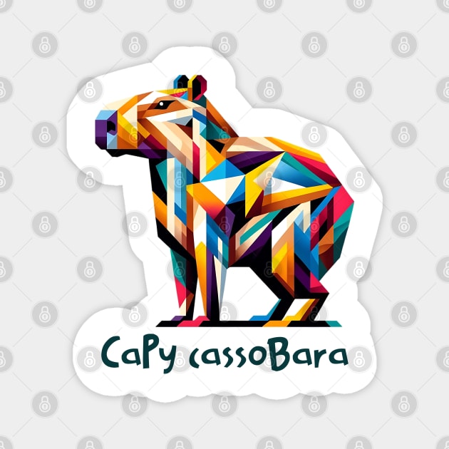 Capy CassoBara abstract geometric capybara Magnet by Luxinda