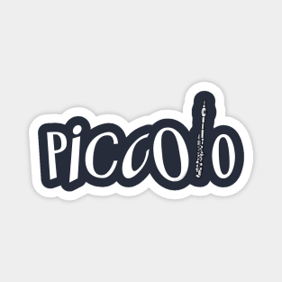 Piccolo In Piccolo White Text Magnet