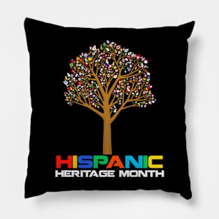 National Hispanic Heritage Month Hand Flag Tree Roots Latino Pillow