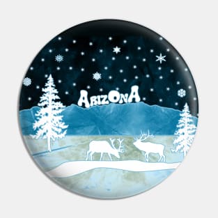 Arizona Stained Glass Winter Mountains Pin