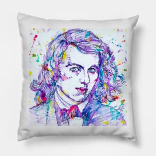 DANTE GABRIEL ROSSETTI watercolor and ink portrait .2 Pillow