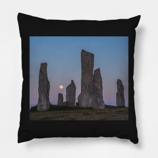 Callanish and full moon rising Pillow