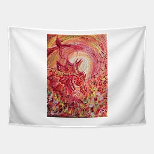 red dragon moon Tapestry