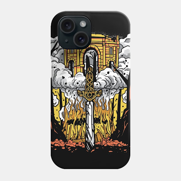 Viking Funeral With Sword Phone Case by JFDesign123