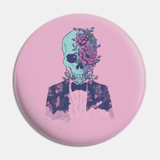 Pink/Blue Floral Skull Man Edit Pin by Jess Adams