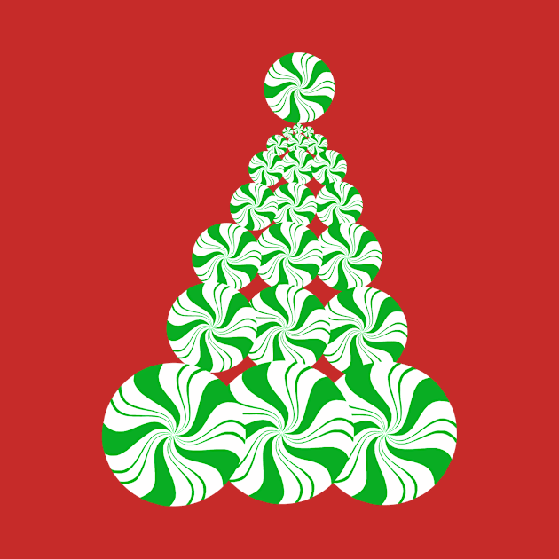 Christmas Green Peppermint Tree by Art by Deborah Camp