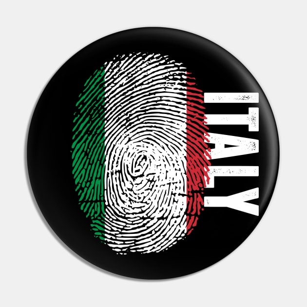 Italy Flag Fingerprint My Story DNA Italian Pin by Your Culture & Merch