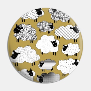 cute textured cheep - black and white Pin