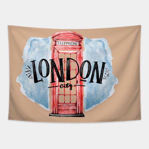 London Souvenir Tapestry by Happy Art Designs