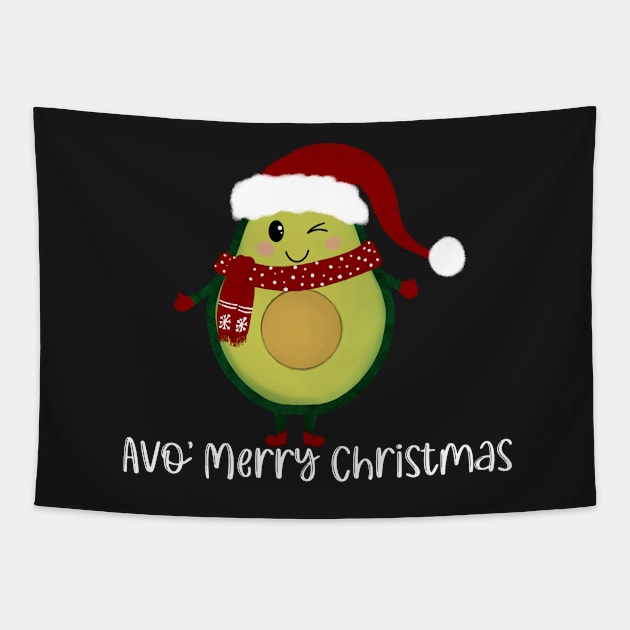 Avo Merry Christmas, Xmas avocado Tapestry by BosskaDesign