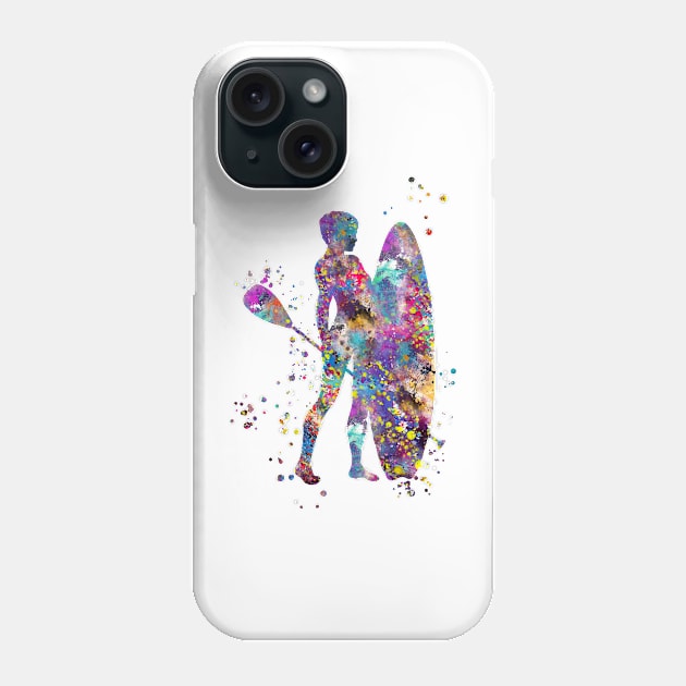 Paddle boarder Phone Case by RosaliArt