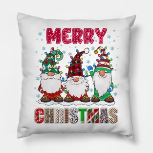 Merry Christmas Gnome Family Funny Xmas Tree Women Men Kids Pillow