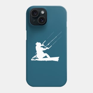 Kitesurfer Action Water Sports Artistic White Silhouette Phone Case