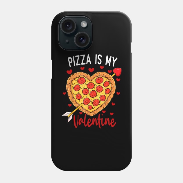 Pizza Is My Valentine Funny Valentines Day Heart Shape 2024 Phone Case by Neldy