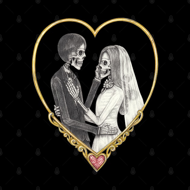 Couple love wedding skull. by Jiewsurreal