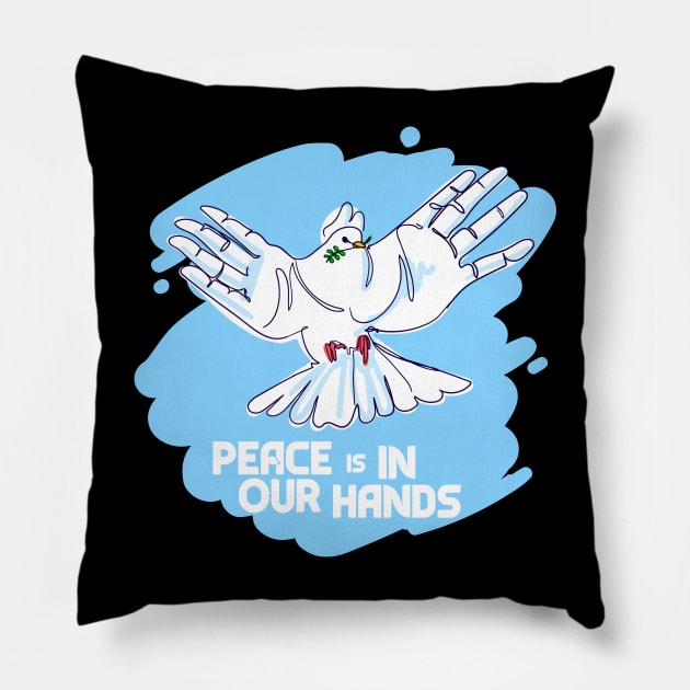 international day of peace hand drawn style Pillow by bakry