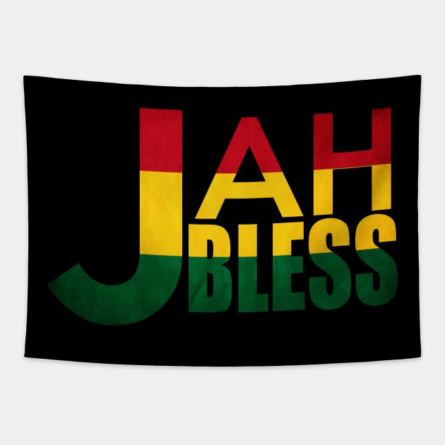 Jah Bless Rasta Reggae Rastafari Tapestry by Merchweaver