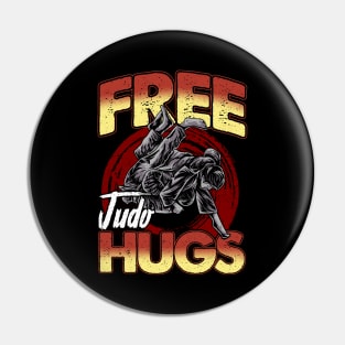 Funny Free Judo Hugs MMA Pun Pin