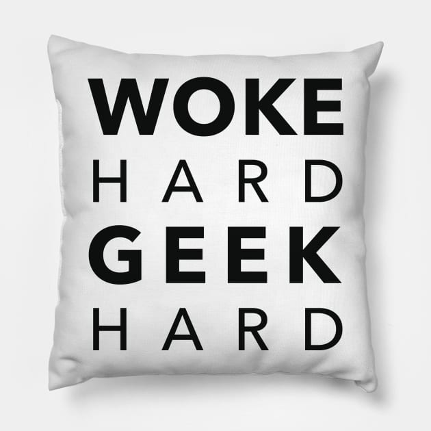 WHGH (Black Text) Pillow by geeksofcolor