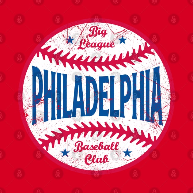 Philadelphia Retro Big League Baseball - Red by KFig21