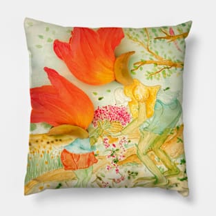 harvesting flowers Pillow