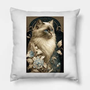 Ragdoll Cat - Art Nouveau Style Pillow