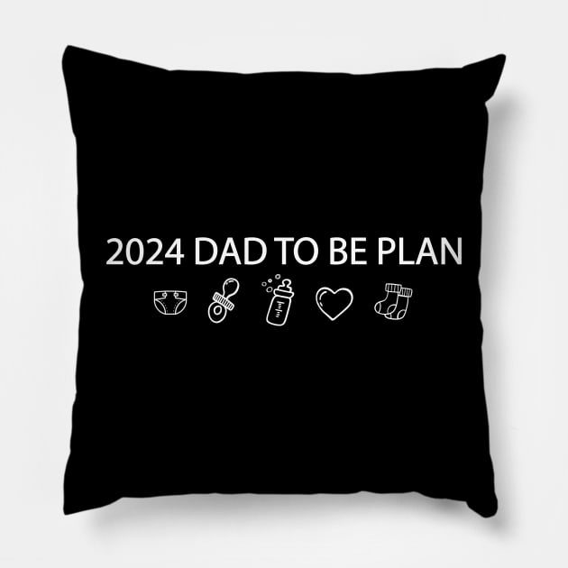 Funny New Dad To Be 2024 Baby Arrival Pregnancy Announcement Pillow by Elitawesome